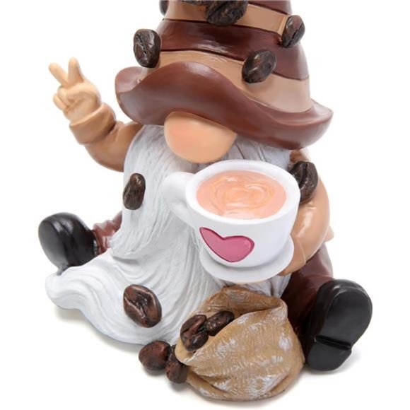 Themed Gnome 6-Inch High Miniature Statue for Coffee Bars, Decor for All Seasons - Picture 5 of 8
